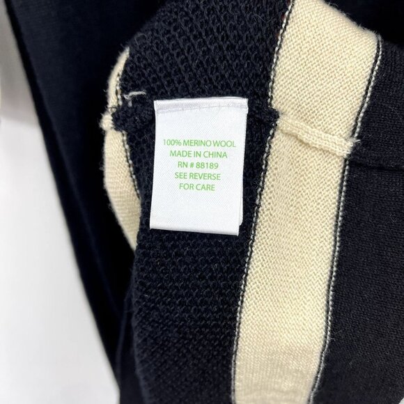 Lilly Pulitzer Size Small 100% Merino Wool Black Dress Cream Stripes - Picture 5 of 7